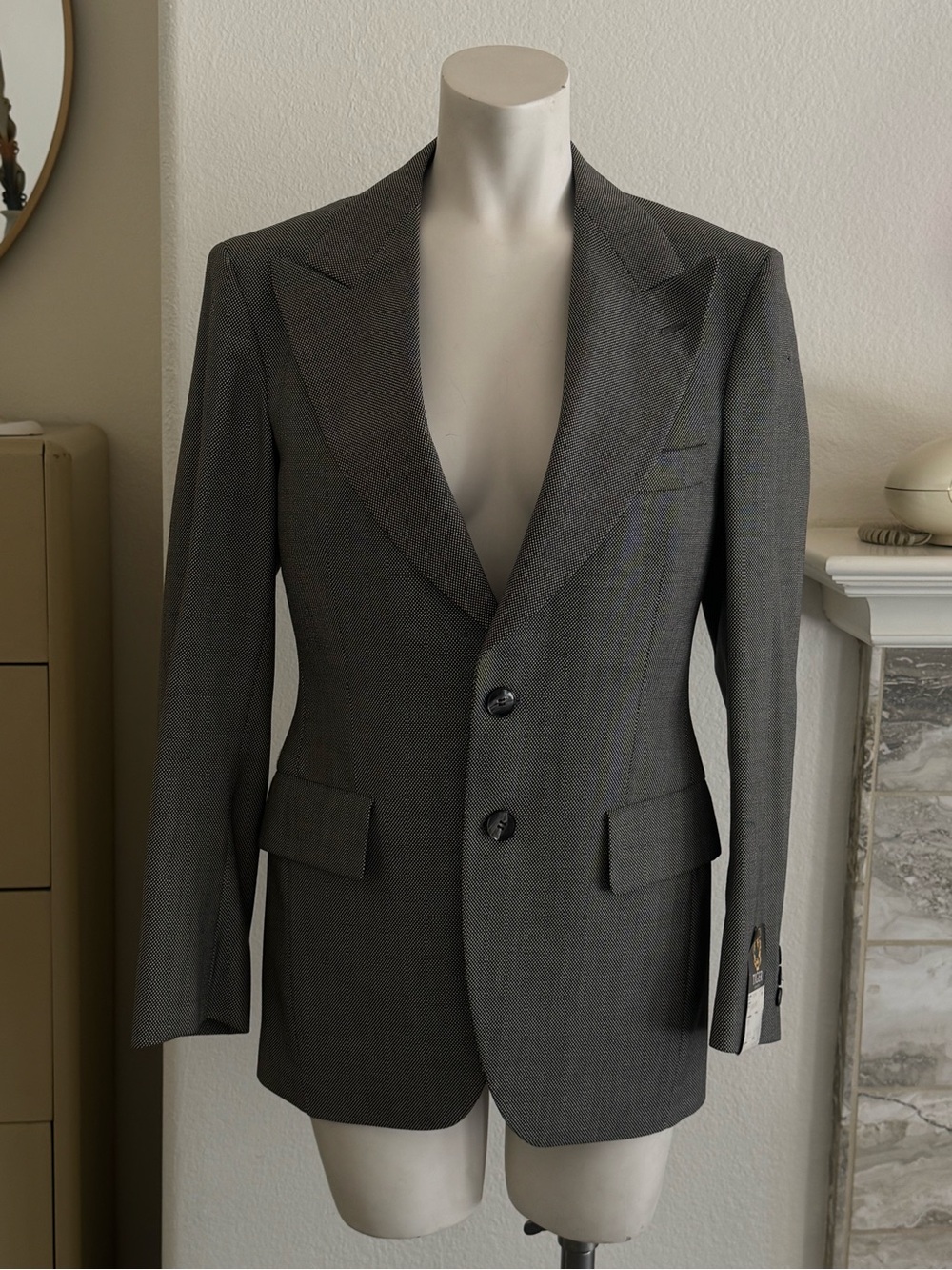 Tiger of Sweden Black and White Wool Blazer
